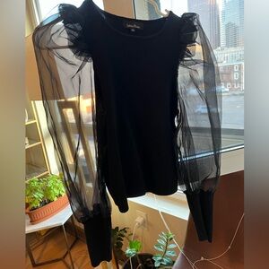 See through sleeve sweater top